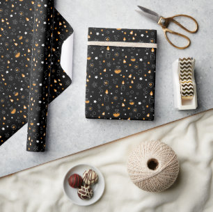 Papier Cadeau motif de doodles halloween