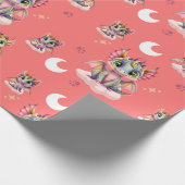 Papier Cadeau Motif de dragon rose (Coin)