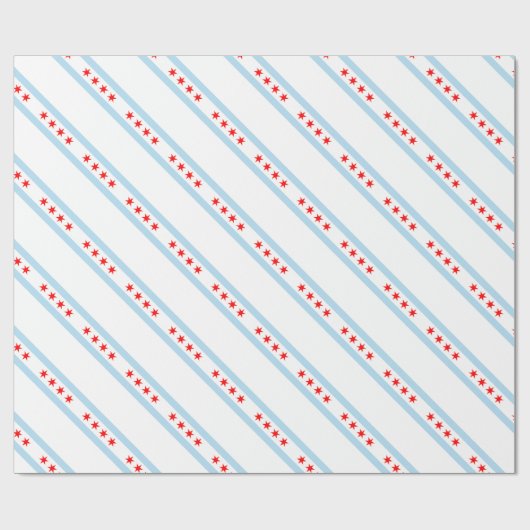Papier Cadeau Motif de drapeau de Chicago (Plat)