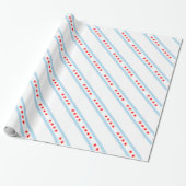 Papier Cadeau Motif de drapeau de Chicago (Déroulé)