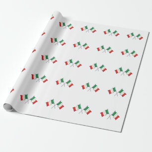 Papier Cadeau Motif de drapeau italien vert et rouge