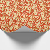 Papier Cadeau Motif de fan d'art déco - mandarine (Coin)