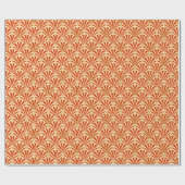 Papier Cadeau Motif de fan d'art déco - mandarine (Plat)