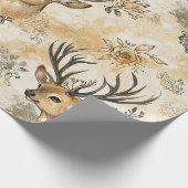 Papier Cadeau Motif de faon de la forêt rustique (Coin)