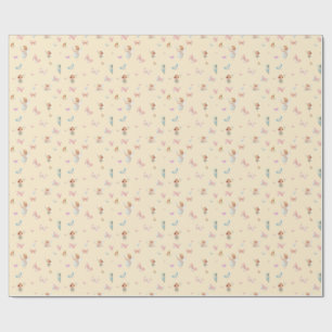 Papier Cadeau Motif de fée pastel Design de nurserie papillon mi