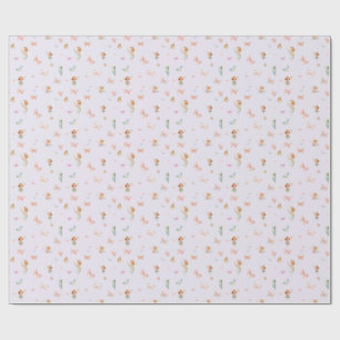 Papier Cadeau Motif de fée pastel Design de nurserie papillon mi