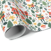 Papier Cadeau Motif de Festive Père Noël (Coin rond)