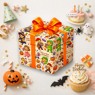 Papier Cadeau Motif de fête d'anniversaire Halloween mignon pour