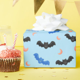 Papier Cadeau Motif de fête d'anniversaire pour enfants en bleu