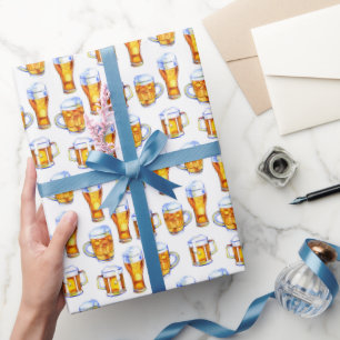 Papier Cadeau motif de fête de la bière carrelée cool