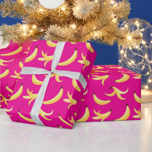 Papier Cadeau Motif de fête drôle de jeux de mots sur la banane,