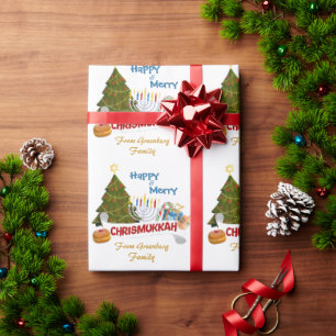 Papier Cadeau Motif de fête hybride Chrismukkah
