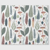 Papier Cadeau Motif de feuillage Brown et vert (Plat)