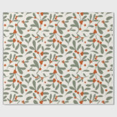 Papier Cadeau Motif de feuillage en terre cuite moderne (Plat)