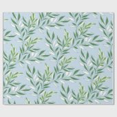 Papier Cadeau Motif de feuillage verdure Élégant Vert Bleu clair (Plat)