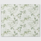 Papier Cadeau Motif de feuille botanique (Plat)