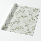 Papier Cadeau Motif de feuille botanique (Déroulé)