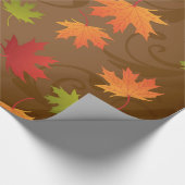 Papier Cadeau Motif de feuille d'automne (Coin)