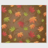 Papier Cadeau Motif de feuille d'automne (Plat)