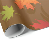 Papier Cadeau Motif de feuille d'automne (Coin rond)