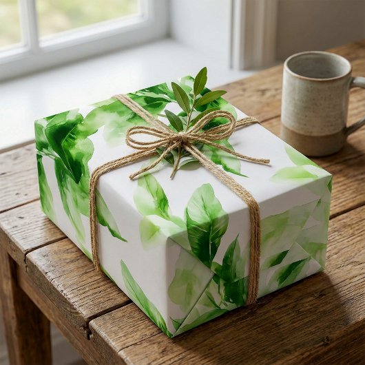 Papier Cadeau Motif de feuille de jungle luxuriante