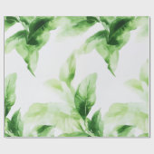 Papier Cadeau Motif de feuille de jungle luxuriante (Plat)