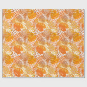 Papier Cadeau Motif de feuille de palme tropicale à la moutarde  (Plat)