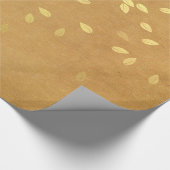 Papier Cadeau Motif de feuille d'or d'automne (Coin)