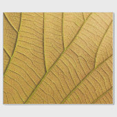 Papier Cadeau Motif de feuille jaune doré le matin.  (Plat)