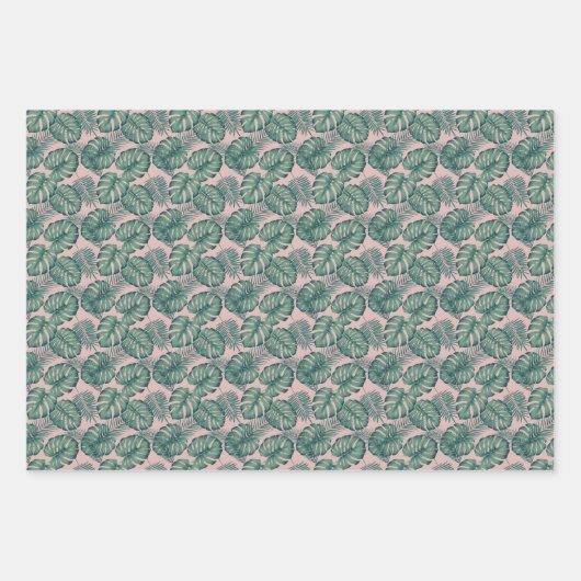 Papier Cadeau Motif de feuille tropicale (Devant)