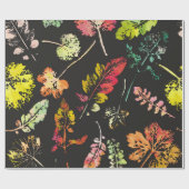 Papier Cadeau motif de feuilles à l'aquarelle d'une beauté folle (Plat)