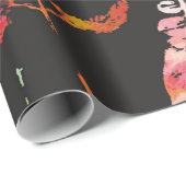 Papier Cadeau motif de feuilles à l'aquarelle d'une beauté folle (Coin rond)