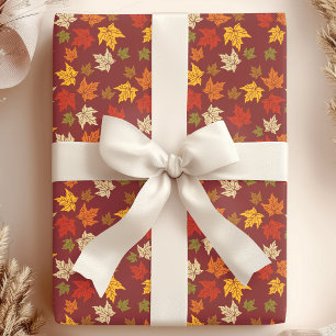 Papier Cadeau Motif de feuilles d'automne