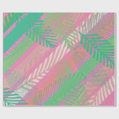 Papier Cadeau Motif de feuilles de palmier tropicales colorées (Plat)