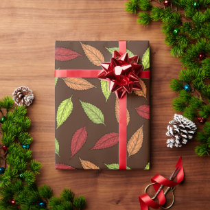 Papier Cadeau Motif De Feuilles, Feuilles Colorés, Feuilles D'Au