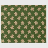 Papier Cadeau Motif de feuilles rustiques (Plat)