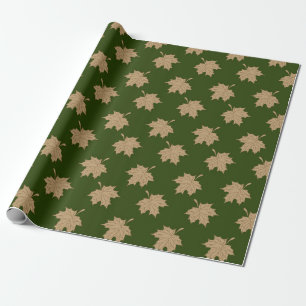 Papier Cadeau Motif de feuilles rustiques