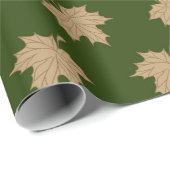 Papier Cadeau Motif de feuilles rustiques (Coin rond)