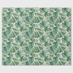 Papier Cadeau Motif de feuilles vertes