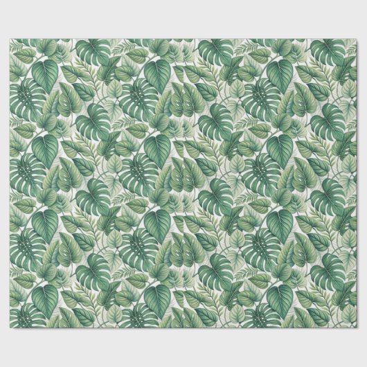 Papier Cadeau Motif de feuilles vertes (Couture)