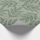 Papier Cadeau Motif de feuilles vertes (Coin)