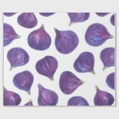 Papier Cadeau Motif de figues aquarelle (Plat)