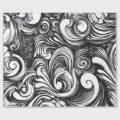 Papier Cadeau Motif De Flèche Noir Et Blanc (Plat)