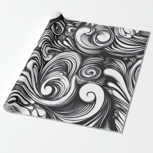 Papier Cadeau Motif De Flèche Noir Et Blanc