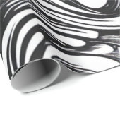 Papier Cadeau Motif De Flèche Noir Et Blanc (Coin rond)