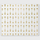 Papier Cadeau Motif de flèches de feuille d'or de Faux (Plat)