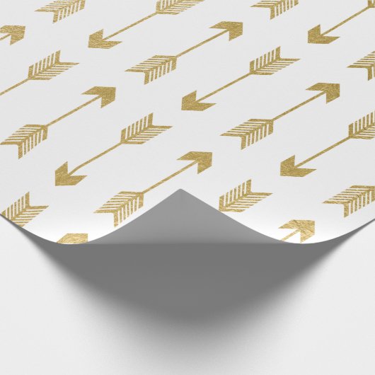 Papier Cadeau Motif de flèches de feuille d'or de Faux (Coin)