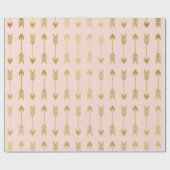 Papier Cadeau Motif de flèches de feuille d'or de Faux (Plat)