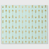 Papier Cadeau Motif de flèches de feuille d'or de Faux (Plat)