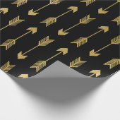Papier Cadeau Motif de flèches de feuille d'or de Faux (Coin)